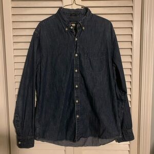 J. Crew Dark Blue Denim Casual Button-Down Shirt